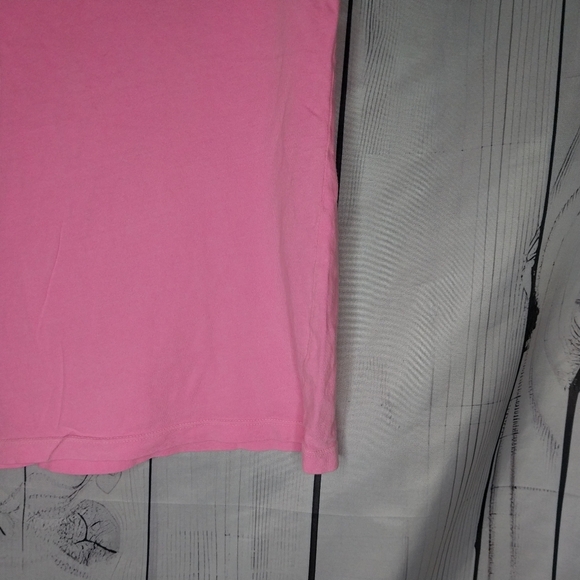 Aeropostale Pink Feather Graphic Women's Y2K V-Neck Top - Picture 11 of 11
